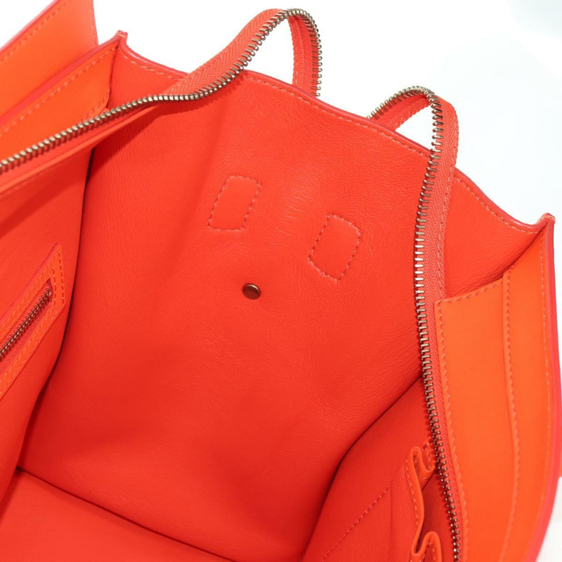 【日本直送】CELINE Luggage Mini Shopper 手提包 皮革 橙色 金色 正品 ep14592V-19