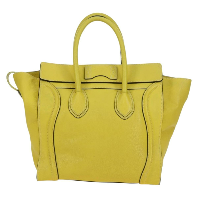 【日本直送】CELINE Luggage Mini Shopper 手提包 皮革 黃色 正品 ep14591V-1