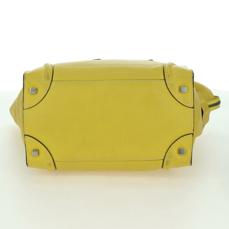 【日本直送】CELINE Luggage Mini Shopper 手提包 皮革 黃色 正品 ep14591V-5