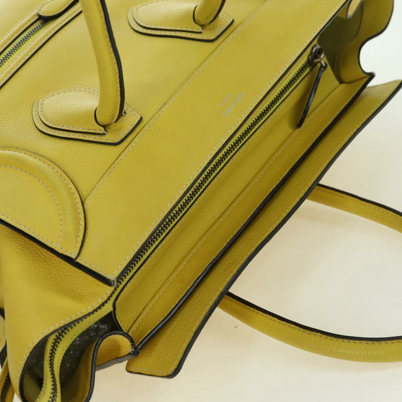 【日本直送】CELINE Luggage Mini Shopper 手提包 皮革 黃色 正品 ep14591V-6