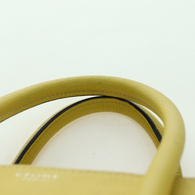 【日本直送】CELINE Luggage Mini Shopper 手提包 皮革 黃色 正品 ep14591V-13