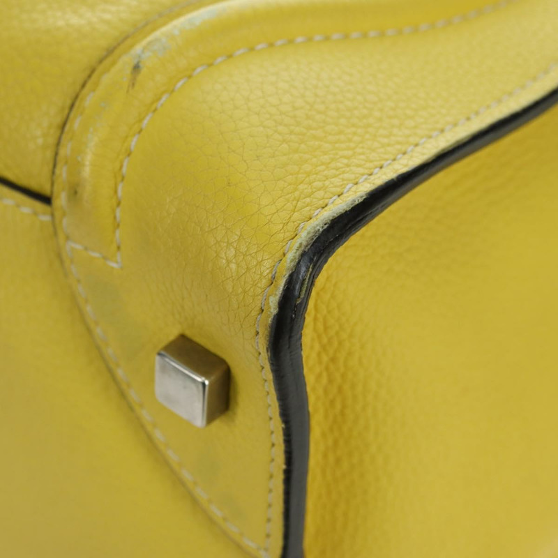 【日本直送】CELINE Luggage Mini Shopper 手提包 皮革 黃色 正品 ep14591V-15