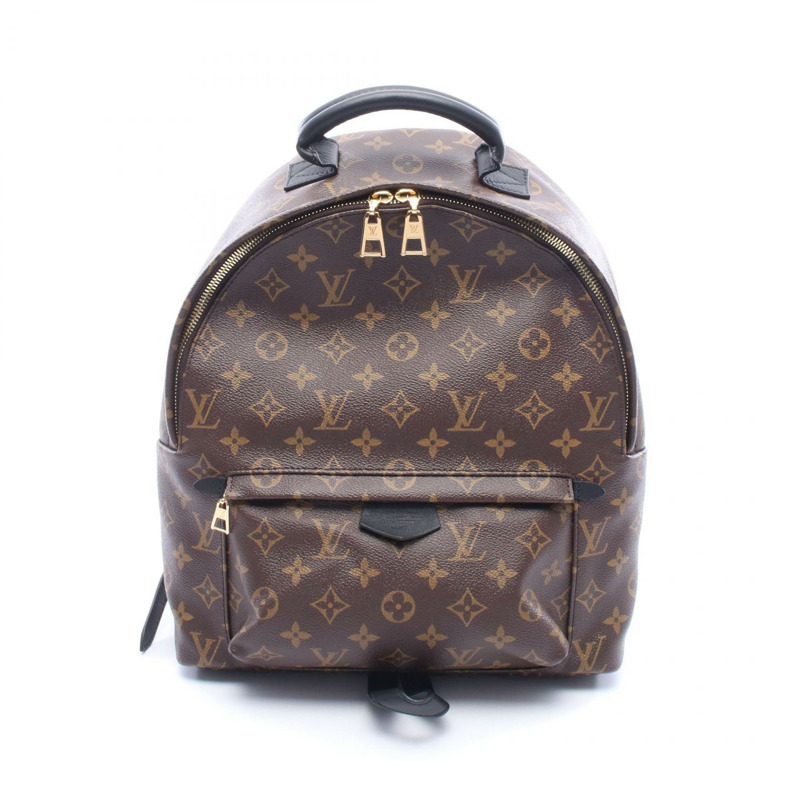 路易威登 Palm Springs 雙肩包 MM M41561 Monogram 帆布皮革 棕色 二手-0