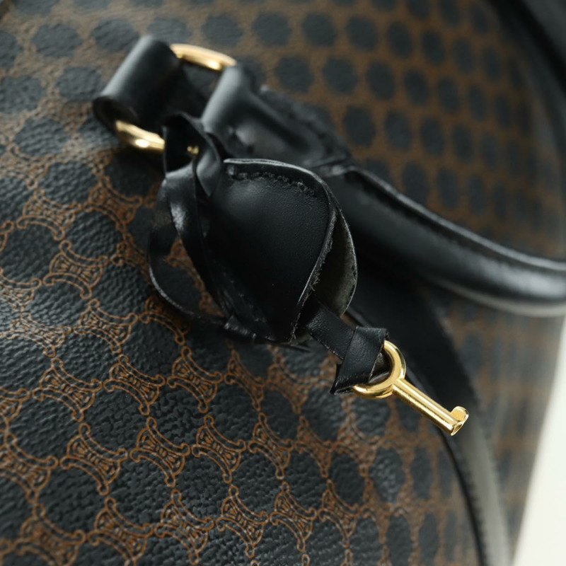 【日本直送】CELINE Macadam帆布波士頓包 PVC皮革 黑色金色 正品 am11585V-9