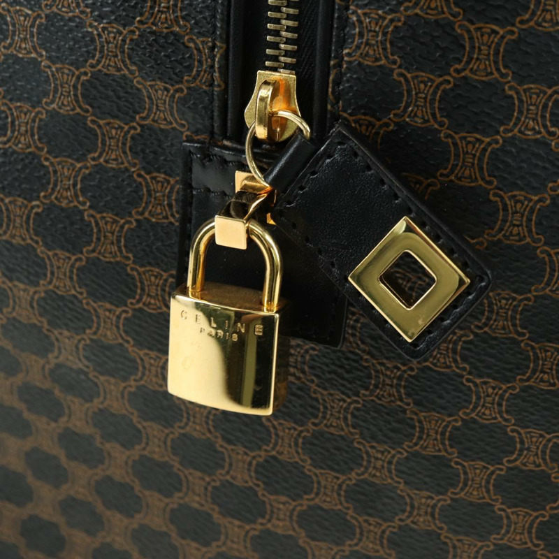 【日本直送】CELINE Macadam帆布波士頓包 PVC皮革 黑色金色 正品 am11585V-17