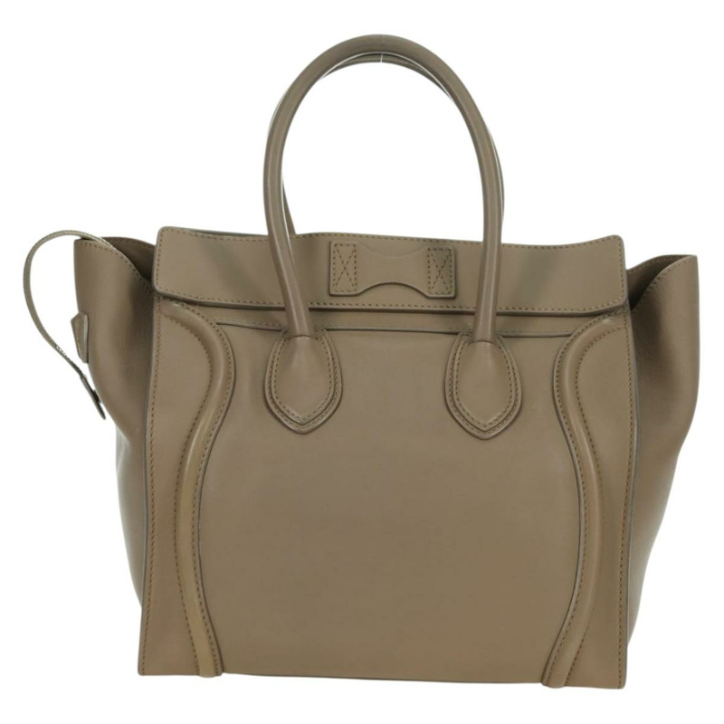 【日本直送】CELINE Luggage Mini Shopper 手提包，米色金色皮革，正品 am11586V-1
