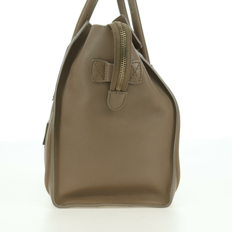 【日本直送】CELINE Luggage Mini Shopper 手提包，米色金色皮革，正品 am11586V-2