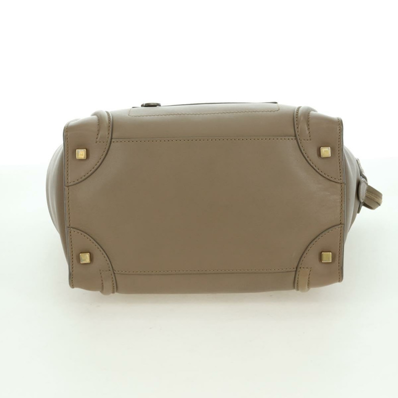 【日本直送】CELINE Luggage Mini Shopper 手提包，米色金色皮革，正品 am11586V-4