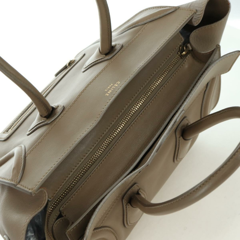 【日本直送】CELINE Luggage Mini Shopper 手提包，米色金色皮革，正品 am11586V-5