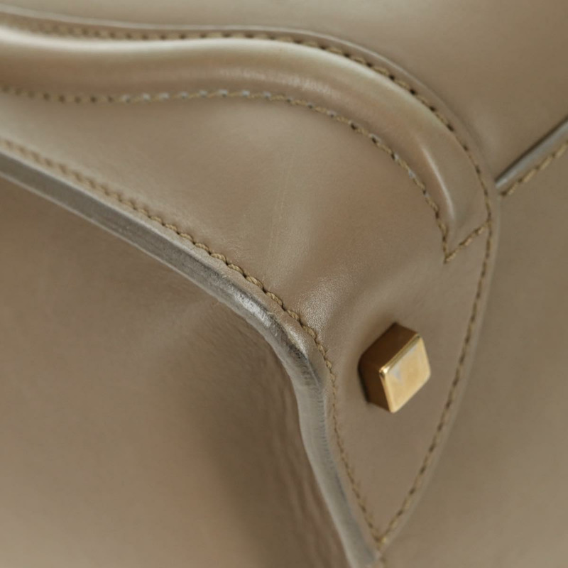 【日本直送】CELINE Luggage Mini Shopper 手提包，米色金色皮革，正品 am11586V-8