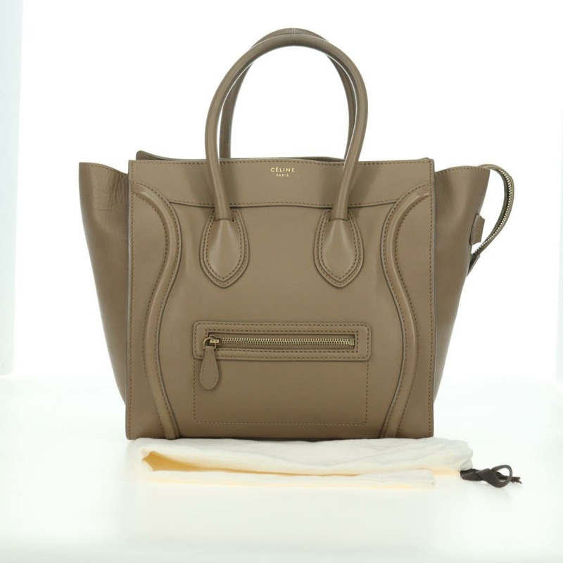 【日本直送】CELINE Luggage Mini Shopper 手提包，米色金色皮革，正品 am11586V-11