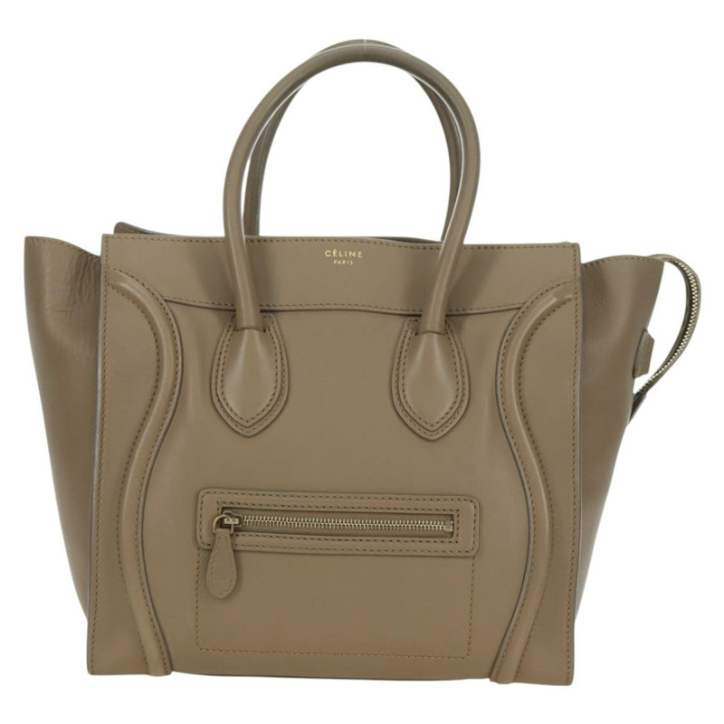 【日本直送】CELINE Luggage Mini Shopper 手提包，米色金色皮革，正品 am11586V-12