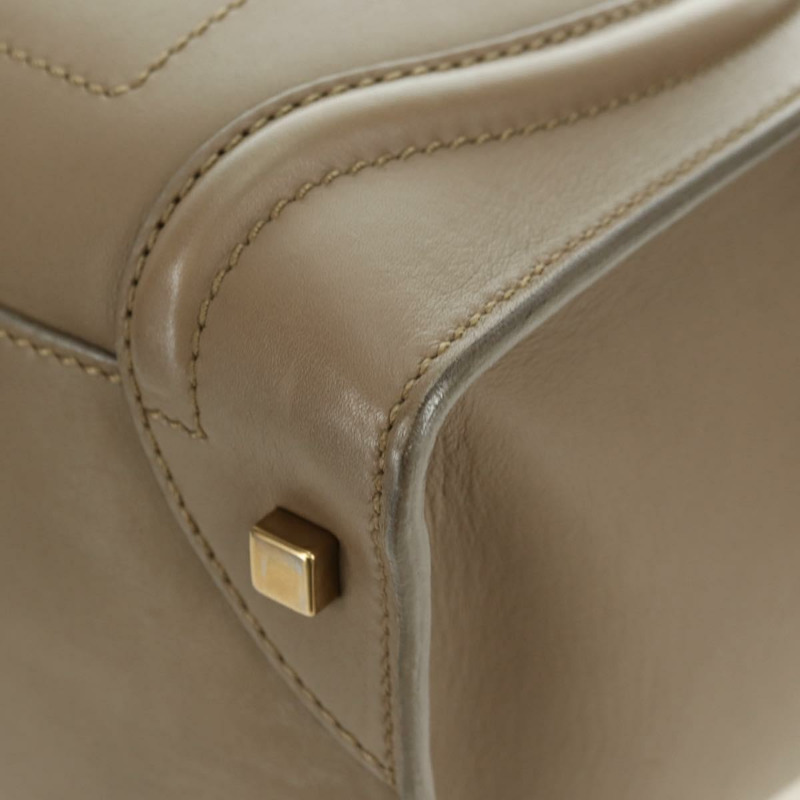 【日本直送】CELINE Luggage Mini Shopper 手提包，米色金色皮革，正品 am11586V-13