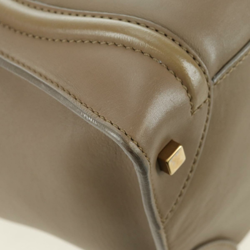 【日本直送】CELINE Luggage Mini Shopper 手提包，米色金色皮革，正品 am11586V-14
