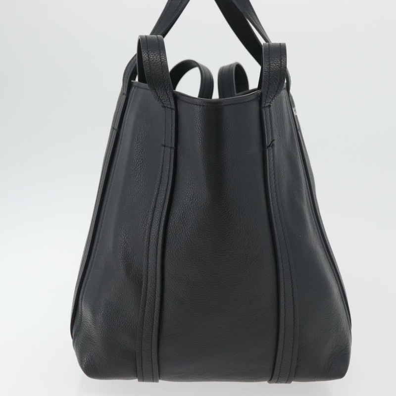 【日本直送】BALENCIAGA Everyday Tote Bag Leather Black Silver 672794 Auth mr2511A-3
