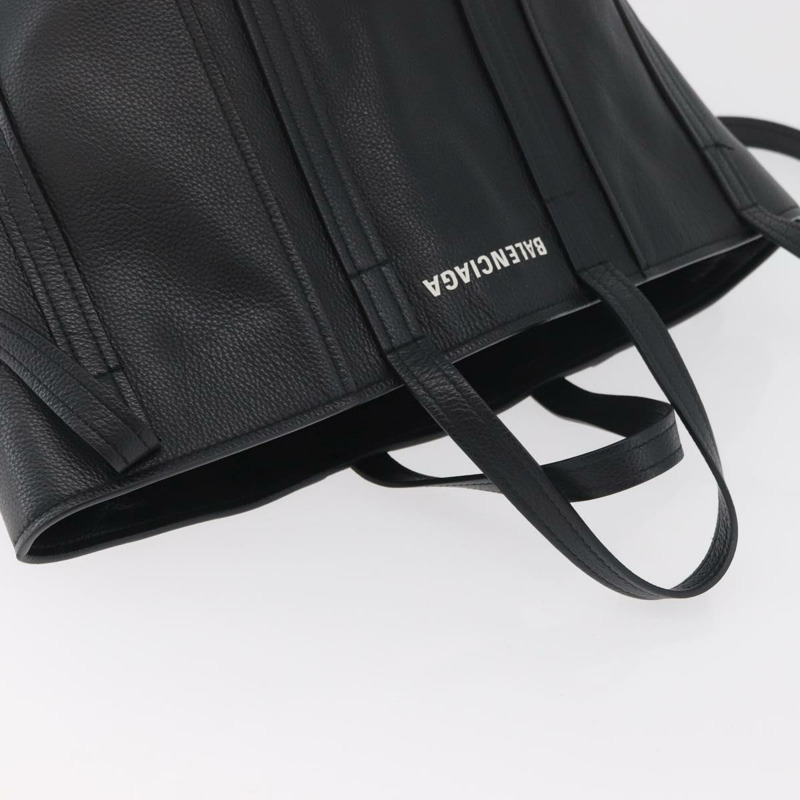 【日本直送】BALENCIAGA Everyday Tote Bag Leather Black Silver 672794 Auth mr2511A-6