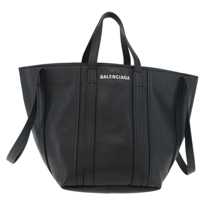 【日本直送】BALENCIAGA Everyday Tote Bag Leather Black Silver 672794 Auth mr2511A-12
