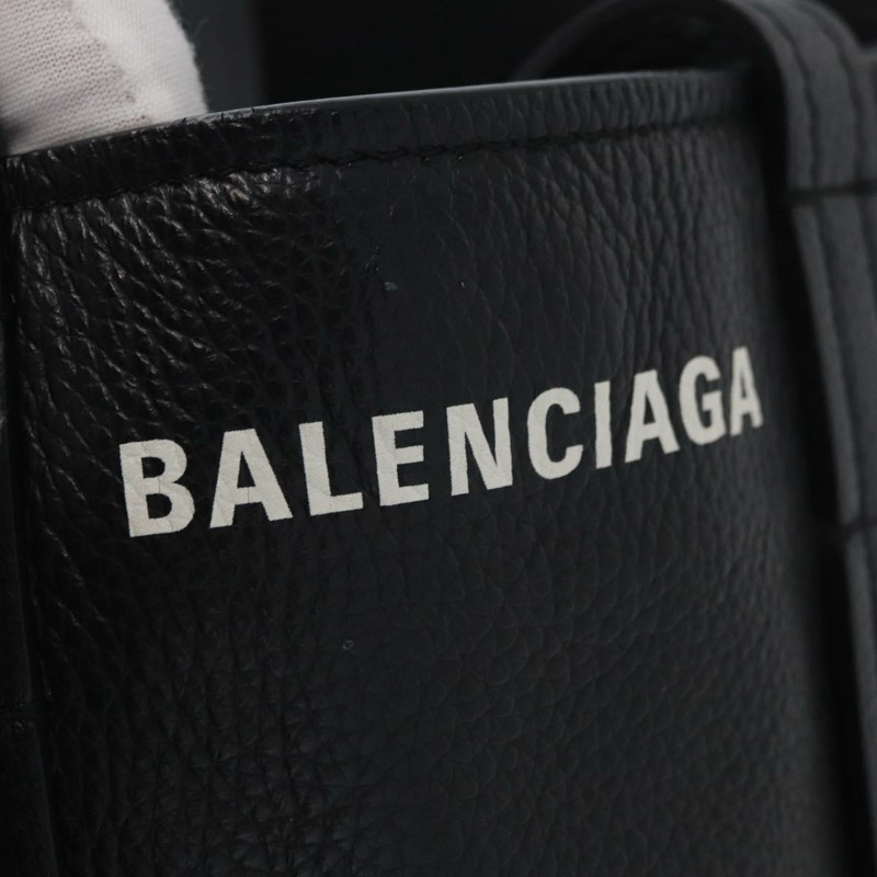 【日本直送】BALENCIAGA Everyday Tote Bag Leather Black Silver 672794 Auth mr2511A-18