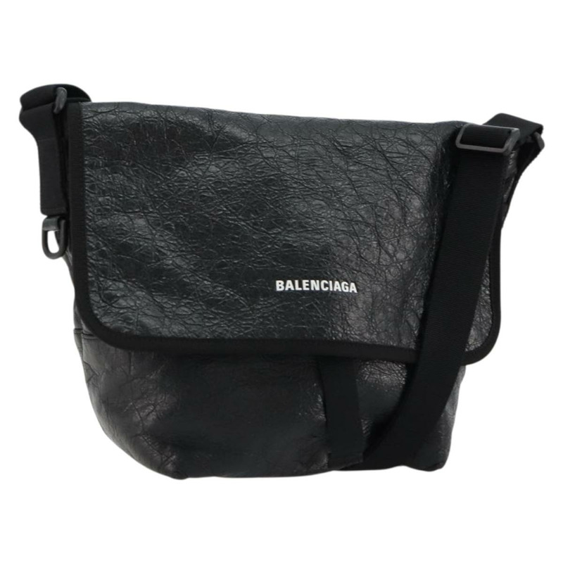 【日本直送】BALENCIAGA Explorer 黑色皮革單肩包 620259 Auth mr2509A-0