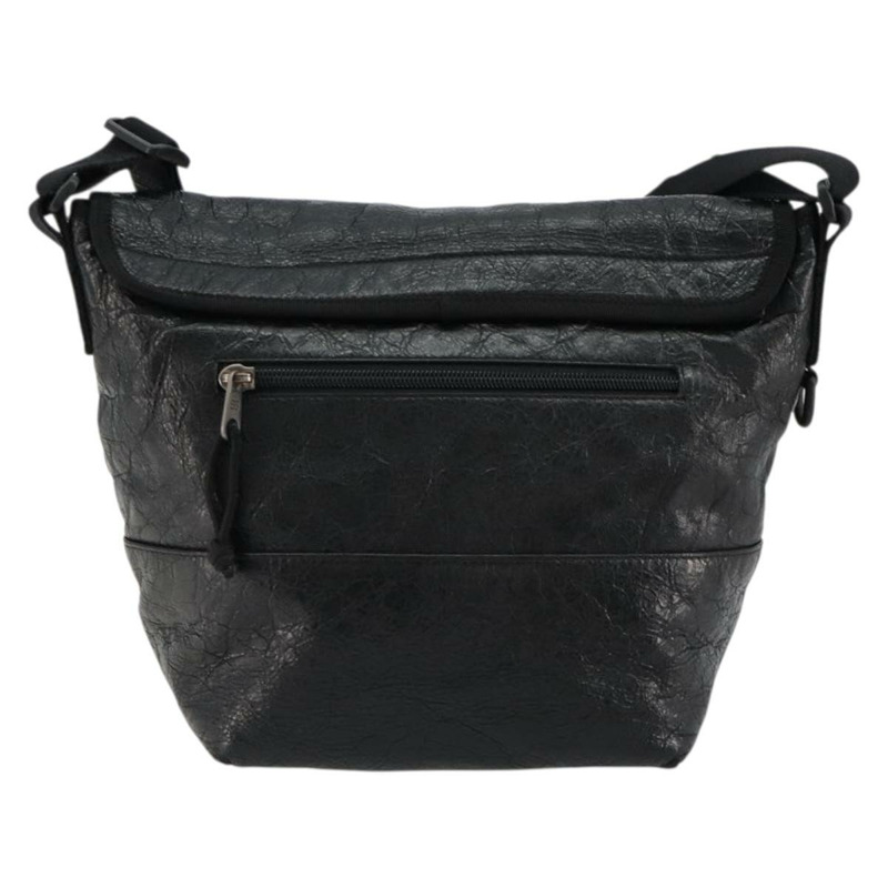 【日本直送】BALENCIAGA Explorer 黑色皮革單肩包 620259 Auth mr2509A-1