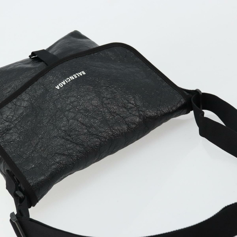 【日本直送】BALENCIAGA Explorer 黑色皮革單肩包 620259 Auth mr2509A-5