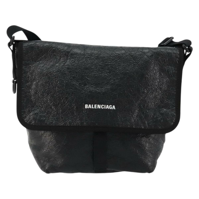 【日本直送】BALENCIAGA Explorer 黑色皮革單肩包 620259 Auth mr2509A-12