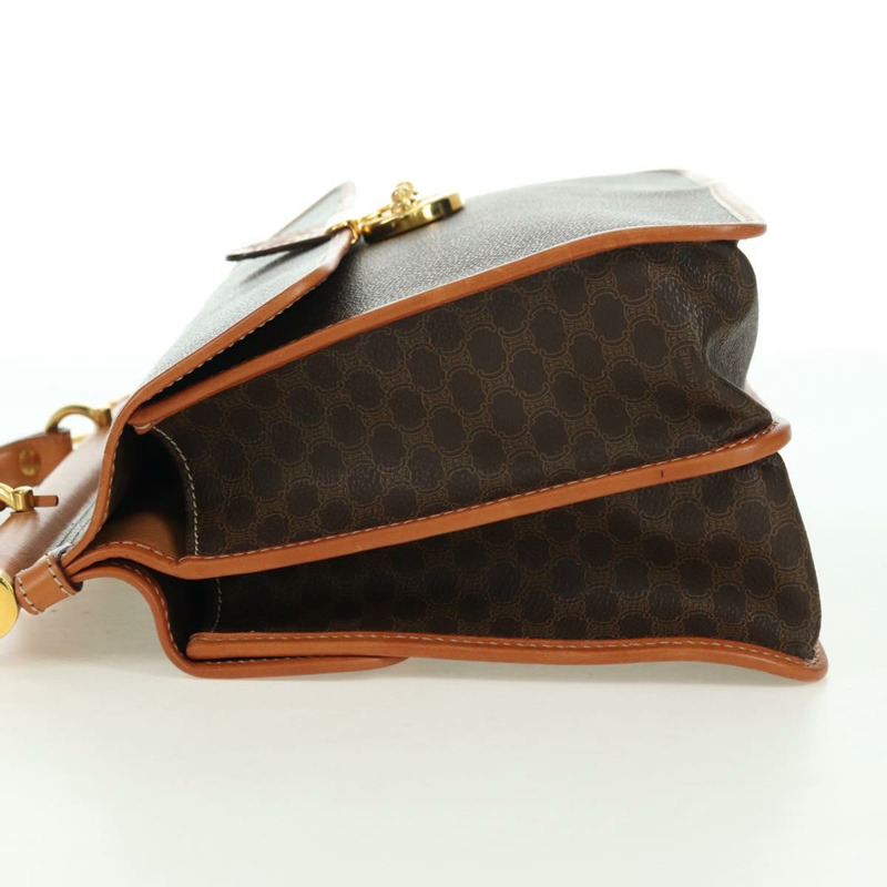 【日本直送】CELINE Macadam帆布手提包 PVC皮革 2way Brown Gold Auth am11580V-2