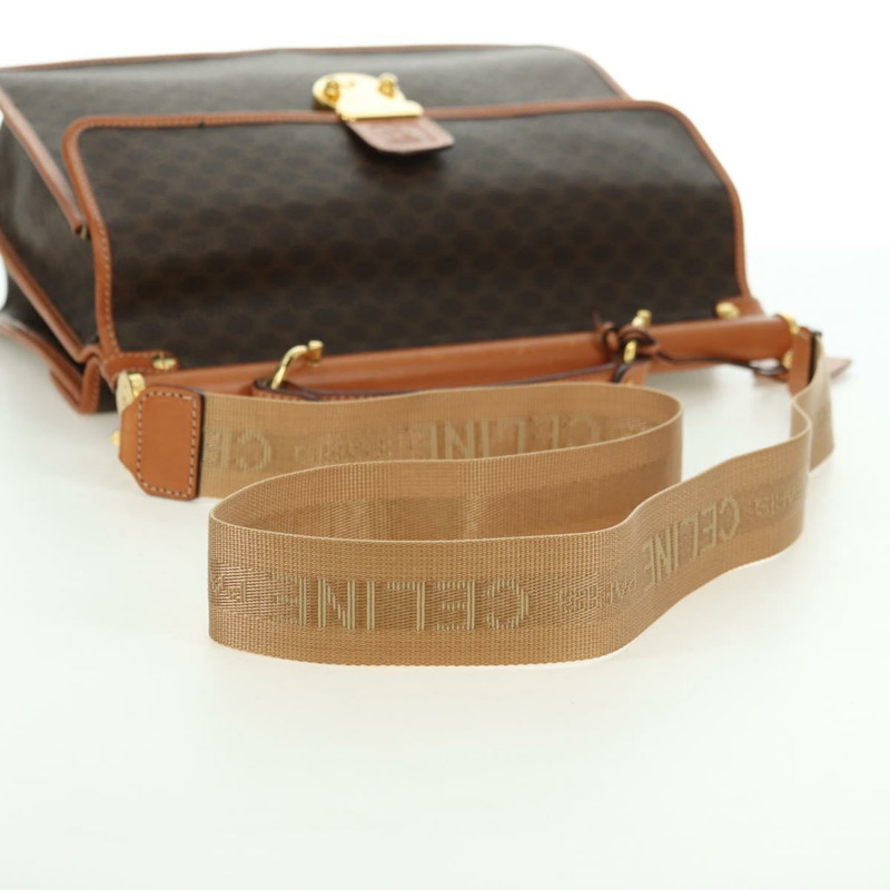 【日本直送】CELINE Macadam帆布手提包 PVC皮革 2way Brown Gold Auth am11580V-7