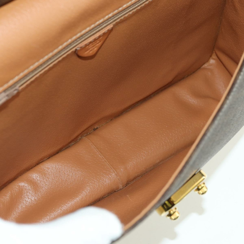 【日本直送】CELINE Macadam帆布手提包 PVC皮革 2way Brown Gold Auth am11580V-10