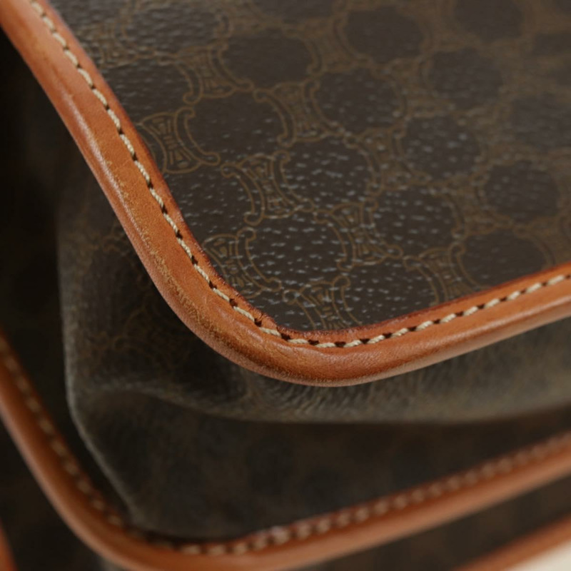 【日本直送】CELINE Macadam帆布手提包 PVC皮革 2way Brown Gold Auth am11580V-15