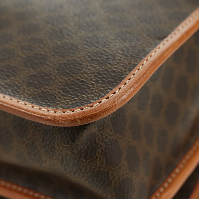 【日本直送】CELINE Macadam帆布手提包 PVC皮革 2way Brown Gold Auth am11580V-16
