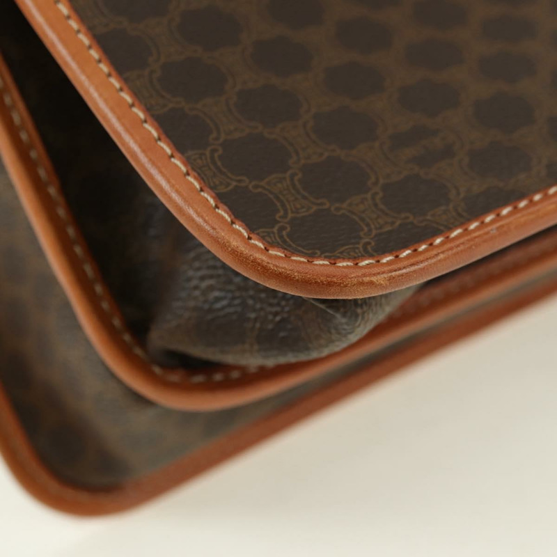 【日本直送】CELINE Macadam帆布手提包 PVC皮革 2way Brown Gold Auth am11580V-17