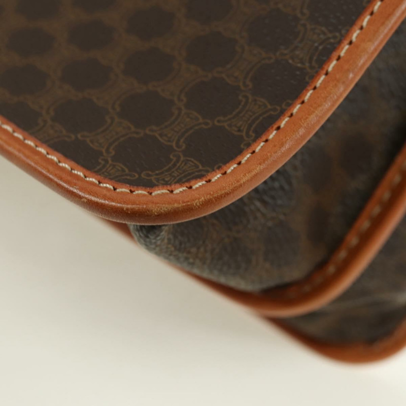 【日本直送】CELINE Macadam帆布手提包 PVC皮革 2way Brown Gold Auth am11580V-18