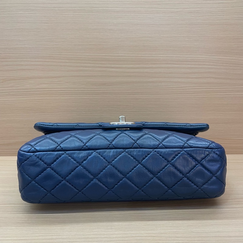 Chanel香奈儿CF深蓝色羊皮中號 2009年 12開 有卡 無塵袋無盒子 尺寸 25*15*6*-5