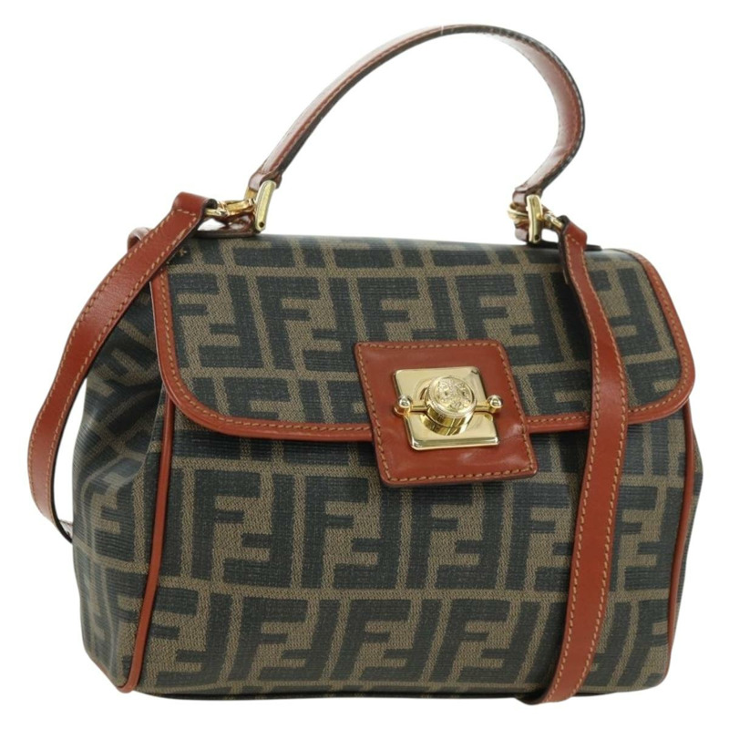 【日本直送】FENDI Zucca帆布單肩包 黑色棕色 正品 179273V-0