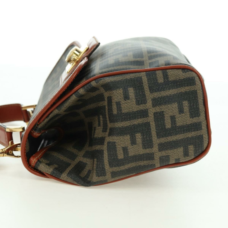 【日本直送】FENDI Zucca帆布單肩包 黑色棕色 正品 179273V-2