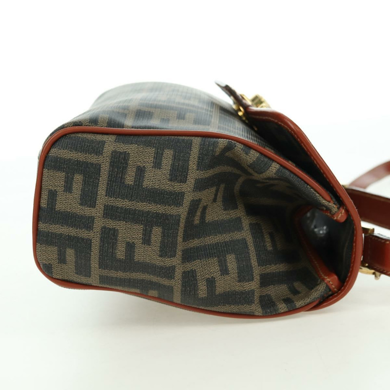 【日本直送】FENDI Zucca帆布單肩包 黑色棕色 正品 179273V-3