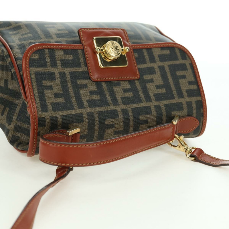 【日本直送】FENDI Zucca帆布單肩包 黑色棕色 正品 179273V-5