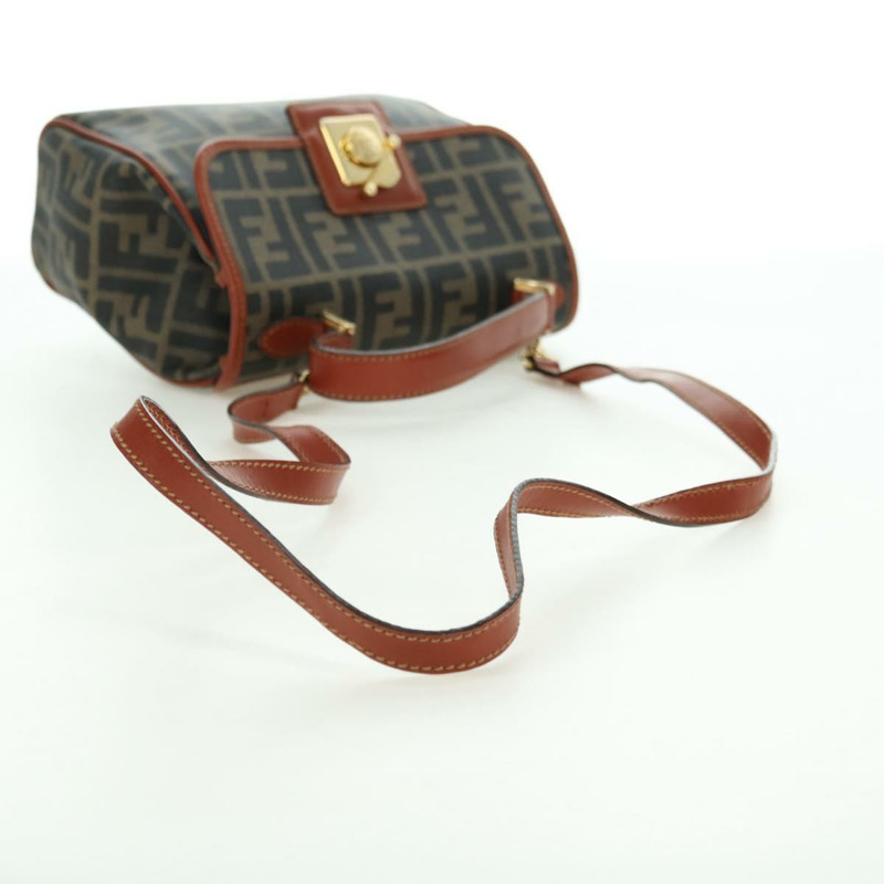 【日本直送】FENDI Zucca帆布單肩包 黑色棕色 正品 179273V-7