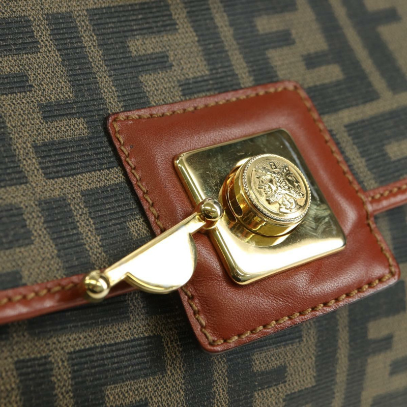 【日本直送】FENDI Zucca帆布單肩包 黑色棕色 正品 179273V-9