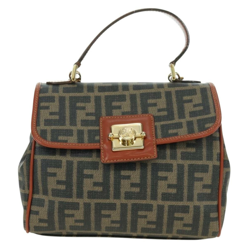 【日本直送】FENDI Zucca帆布單肩包 黑色棕色 正品 179273V-12