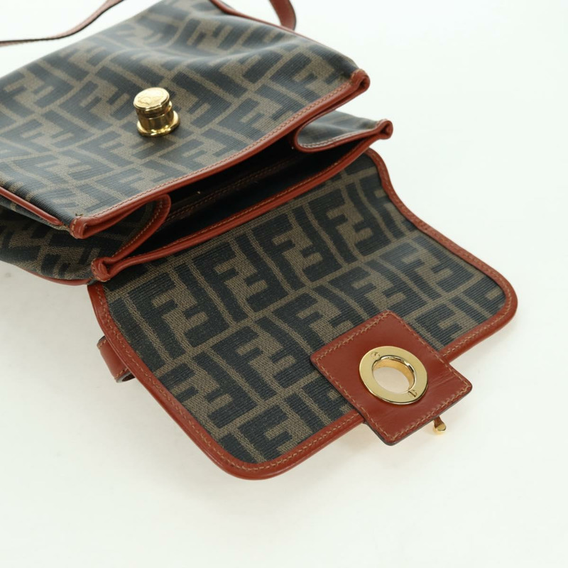 【日本直送】FENDI Zucca帆布單肩包 黑色棕色 正品 179273V-20