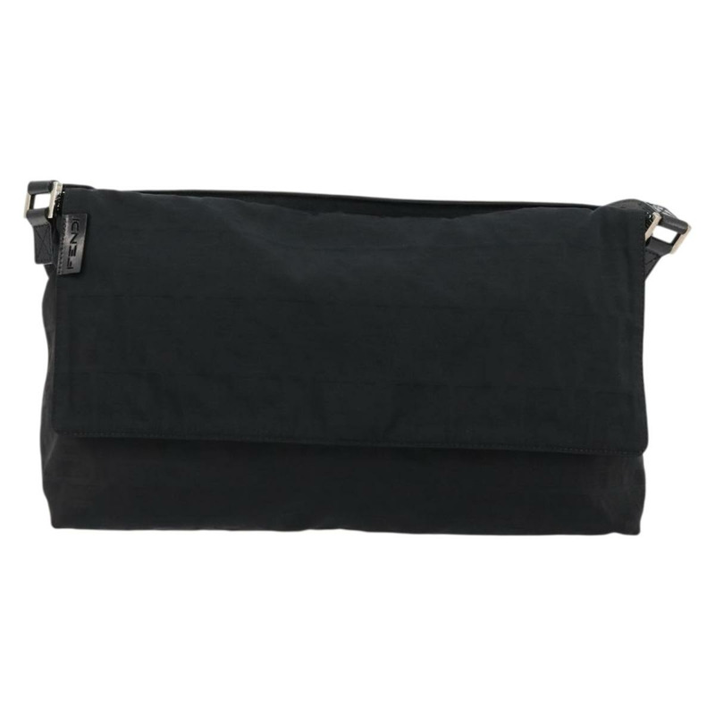 【日本直送】FENDI Zucca帆布單肩包 黑色 銀色 正品 177493A-12