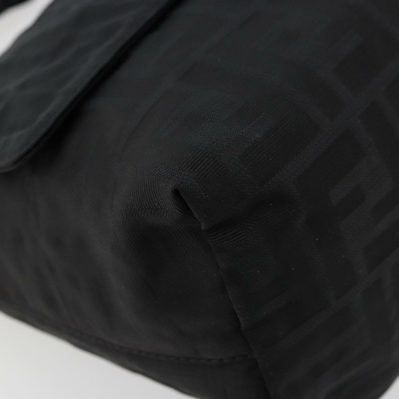 【日本直送】FENDI Zucca帆布單肩包 黑色 銀色 正品 177493A-14