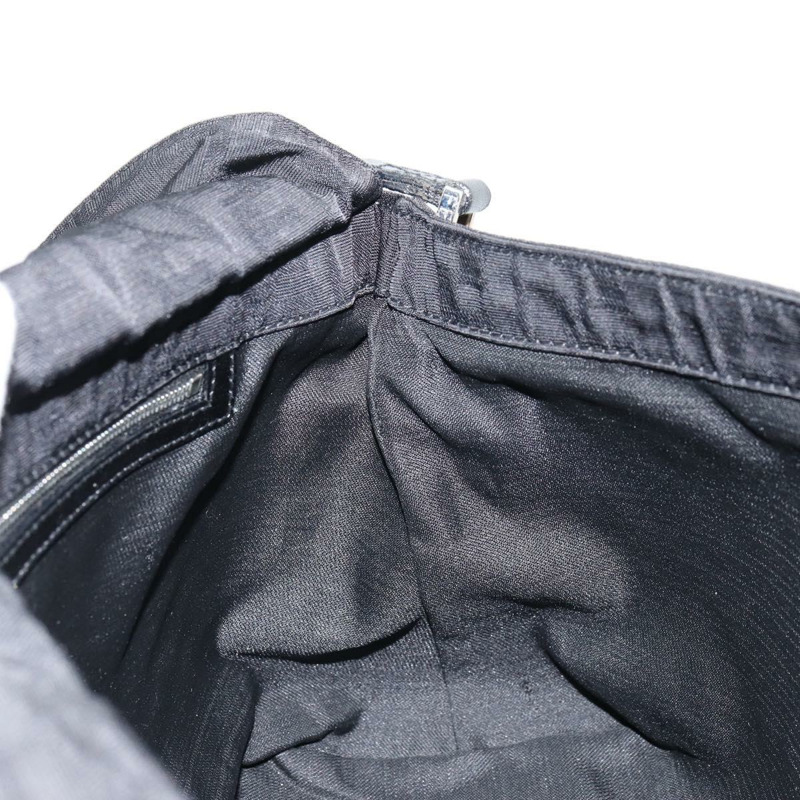 【日本直送】FENDI Zucca帆布單肩包 黑色 銀色 正品 177493A-19