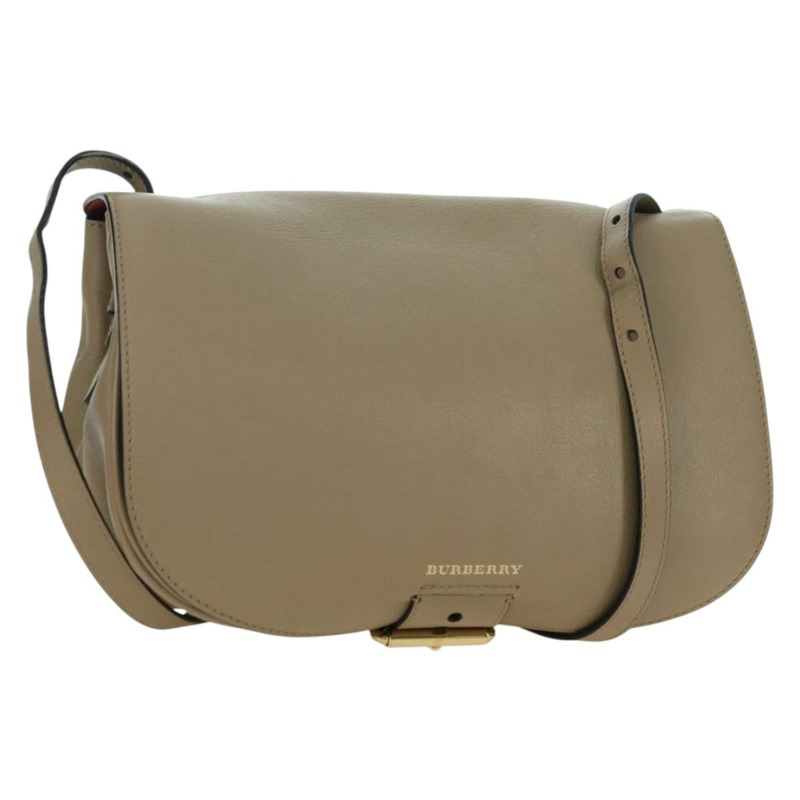 【日本直送】BURBERRY 皮革肩包 米色 金色 正品 am11605V-0