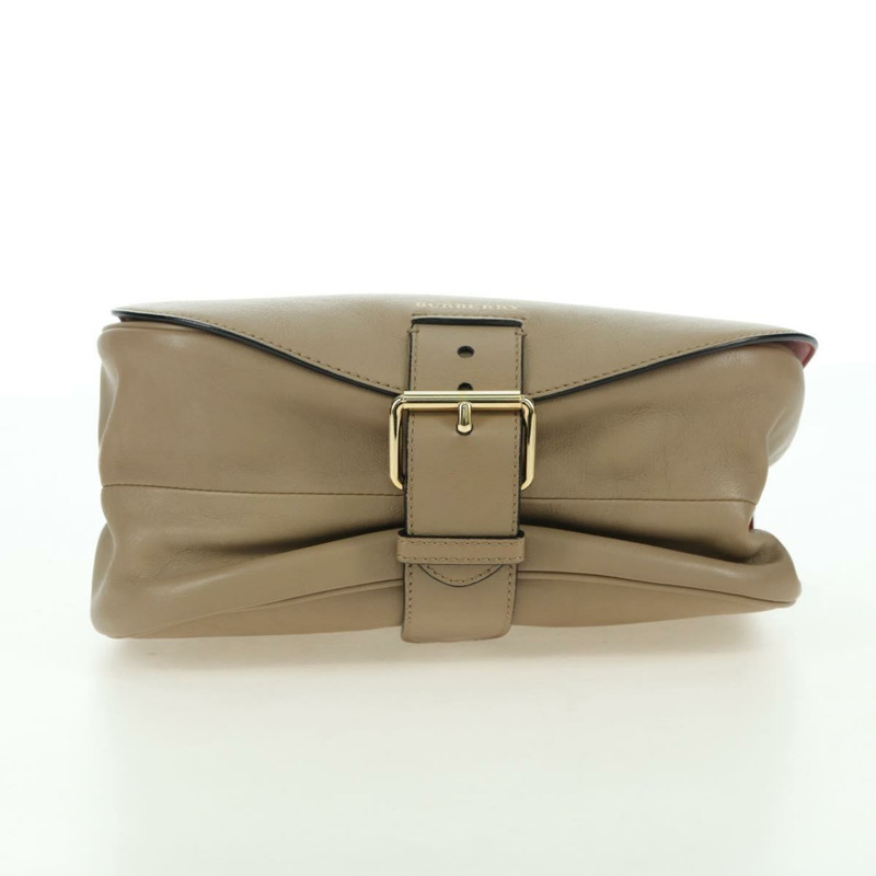 【日本直送】BURBERRY 皮革肩包 米色 金色 正品 am11605V-4
