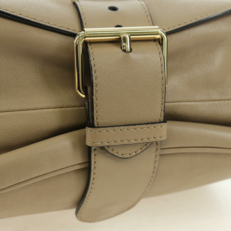 【日本直送】BURBERRY 皮革肩包 米色 金色 正品 am11605V-9