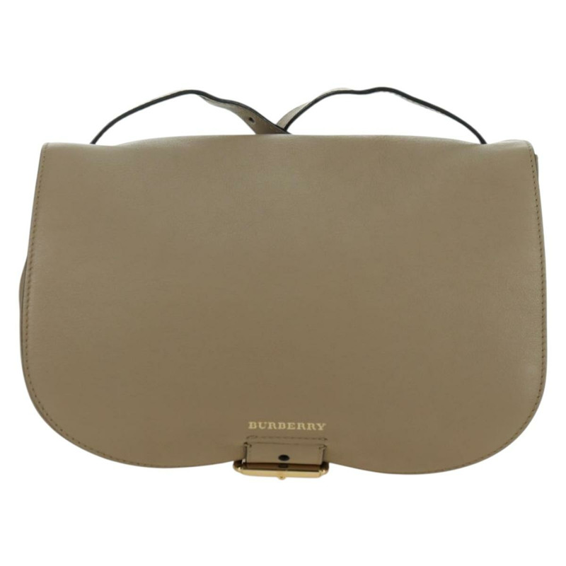 【日本直送】BURBERRY 皮革肩包 米色 金色 正品 am11605V-12