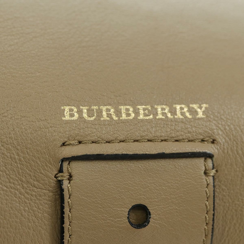 【日本直送】BURBERRY 皮革肩包 米色 金色 正品 am11605V-17